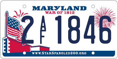 MD license plate 2AF1846