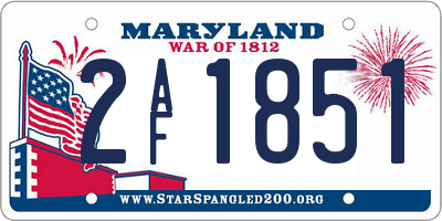 MD license plate 2AF1851