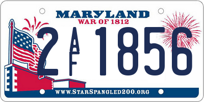 MD license plate 2AF1856