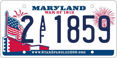 MD license plate 2AF1859