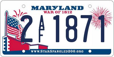 MD license plate 2AF1871