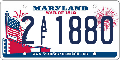 MD license plate 2AF1880