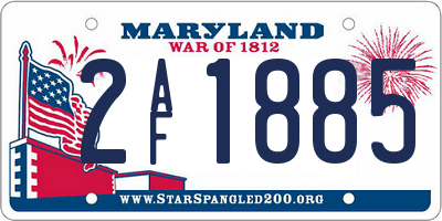MD license plate 2AF1885