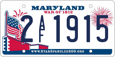 MD license plate 2AF1915