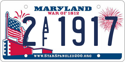MD license plate 2AF1917