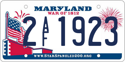 MD license plate 2AF1923