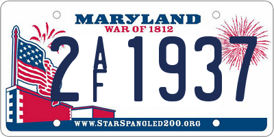 MD license plate 2AF1937