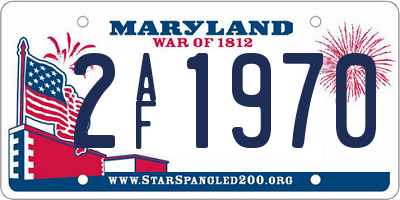 MD license plate 2AF1970