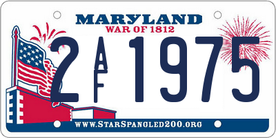 MD license plate 2AF1975