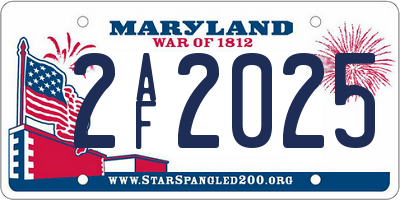 MD license plate 2AF2025