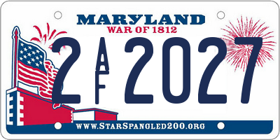 MD license plate 2AF2027