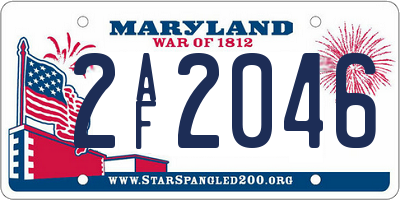 MD license plate 2AF2046
