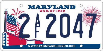 MD license plate 2AF2047