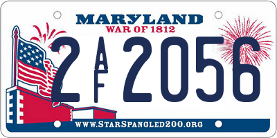 MD license plate 2AF2056