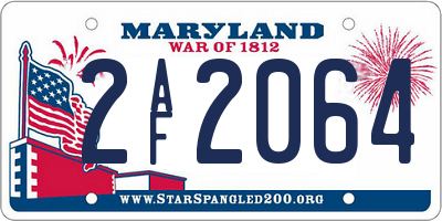 MD license plate 2AF2064