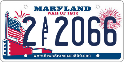 MD license plate 2AF2066