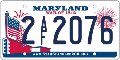 MD license plate 2AF2076