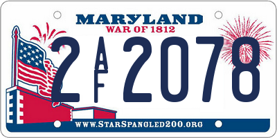 MD license plate 2AF2078