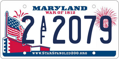 MD license plate 2AF2079