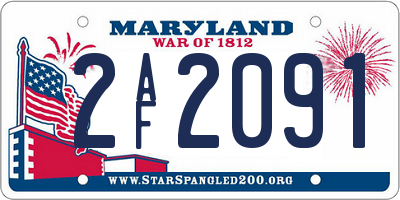 MD license plate 2AF2091
