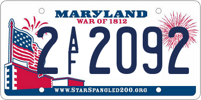 MD license plate 2AF2092
