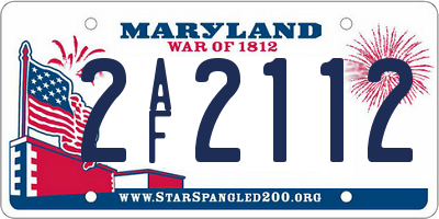 MD license plate 2AF2112