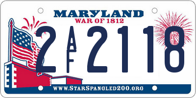 MD license plate 2AF2118