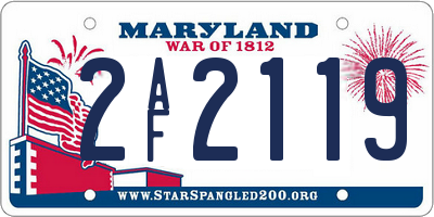 MD license plate 2AF2119