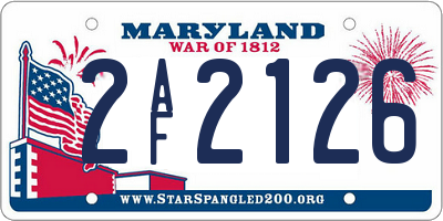MD license plate 2AF2126