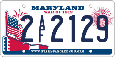 MD license plate 2AF2129