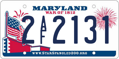 MD license plate 2AF2131