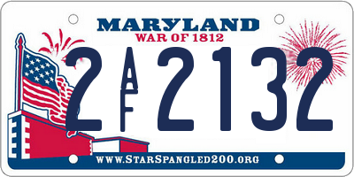 MD license plate 2AF2132