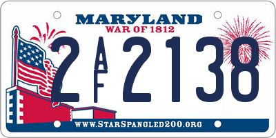 MD license plate 2AF2138