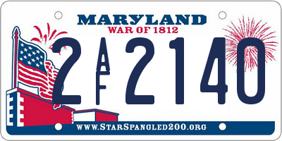 MD license plate 2AF2140