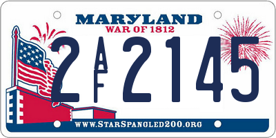 MD license plate 2AF2145