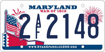 MD license plate 2AF2148