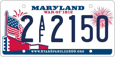 MD license plate 2AF2150