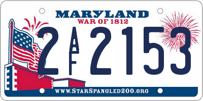 MD license plate 2AF2153
