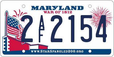 MD license plate 2AF2154