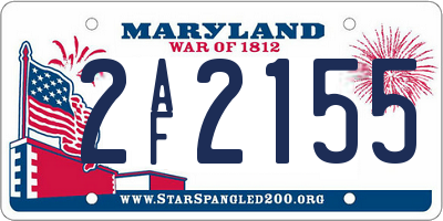 MD license plate 2AF2155