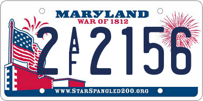 MD license plate 2AF2156