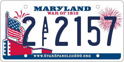MD license plate 2AF2157