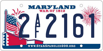 MD license plate 2AF2161