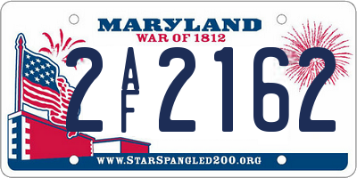 MD license plate 2AF2162