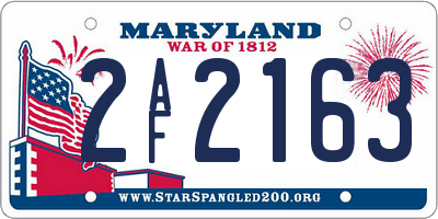 MD license plate 2AF2163