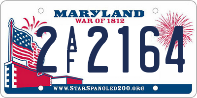 MD license plate 2AF2164