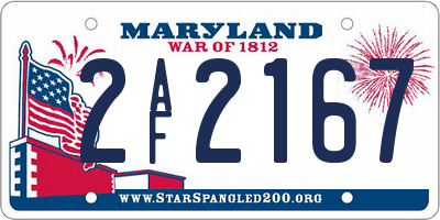 MD license plate 2AF2167