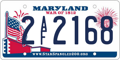 MD license plate 2AF2168