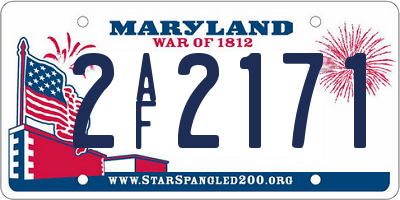 MD license plate 2AF2171