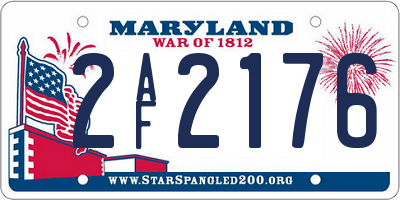 MD license plate 2AF2176